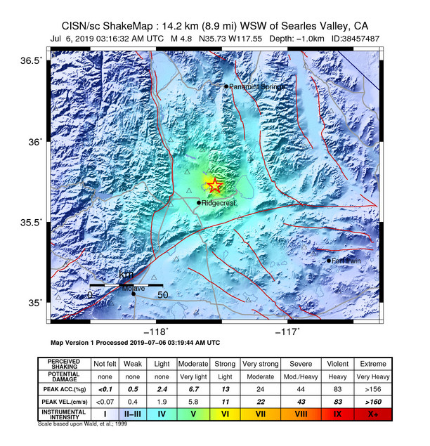 ShakeMap Intensity Thumbnail